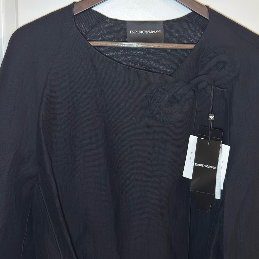 Emporio Armani Black Toggle Detail Lightweight Jacket Coat
